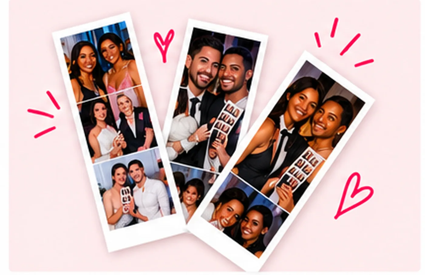 Collage of photo booth strips from Toronto events